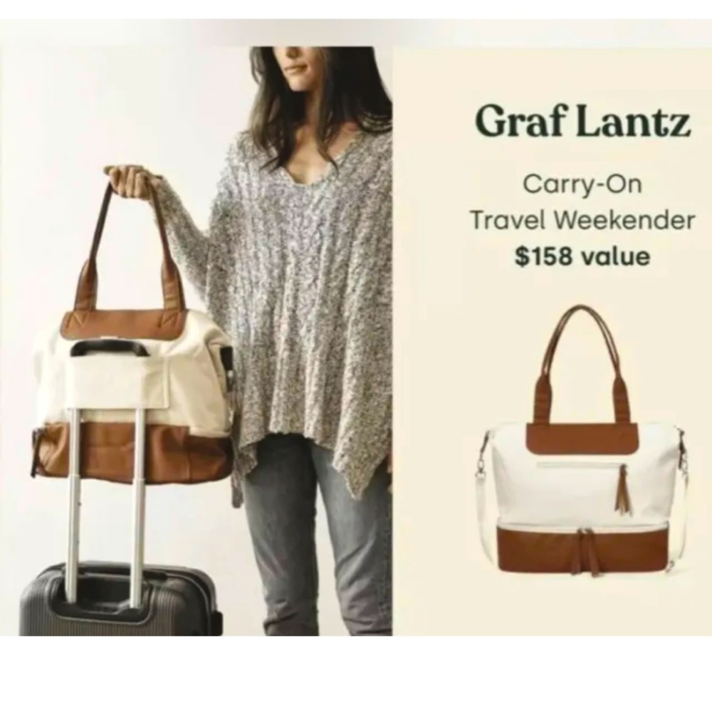 Graf Lantz Carry-on Travel Vegan Leather Weekender Travel Bag